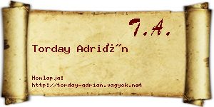 Torday Adrián névjegykártya