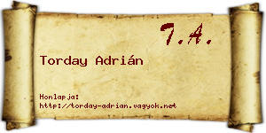 Torday Adrián névjegykártya